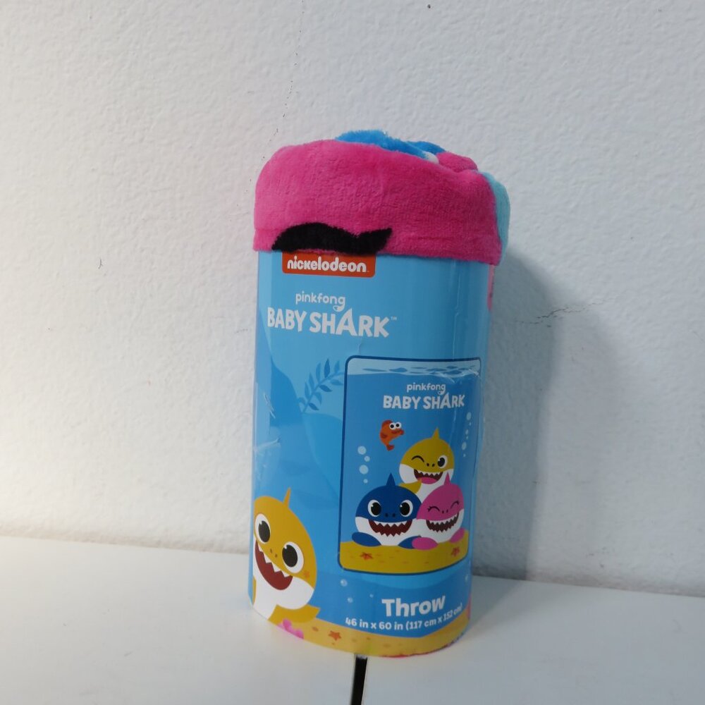 (#123) Pinkfong Baby shark Throw blanket 46 x 60" inches
